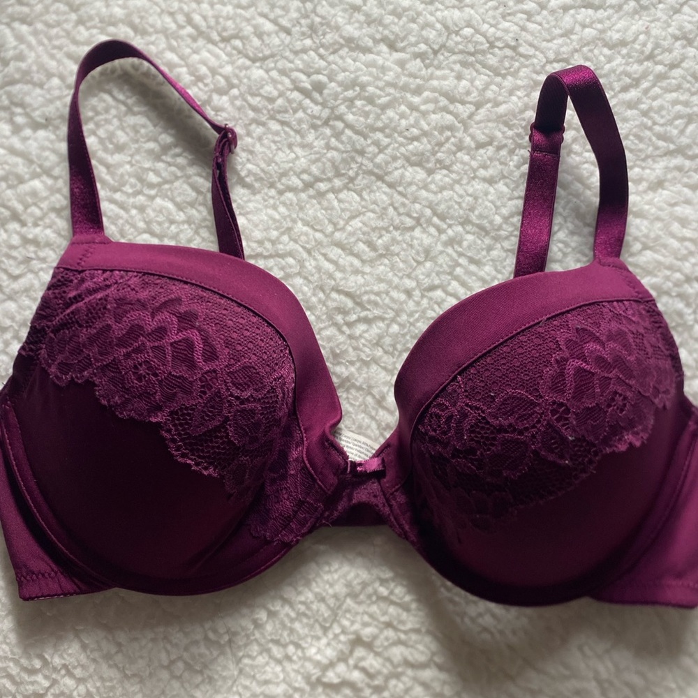 Burgundy bra